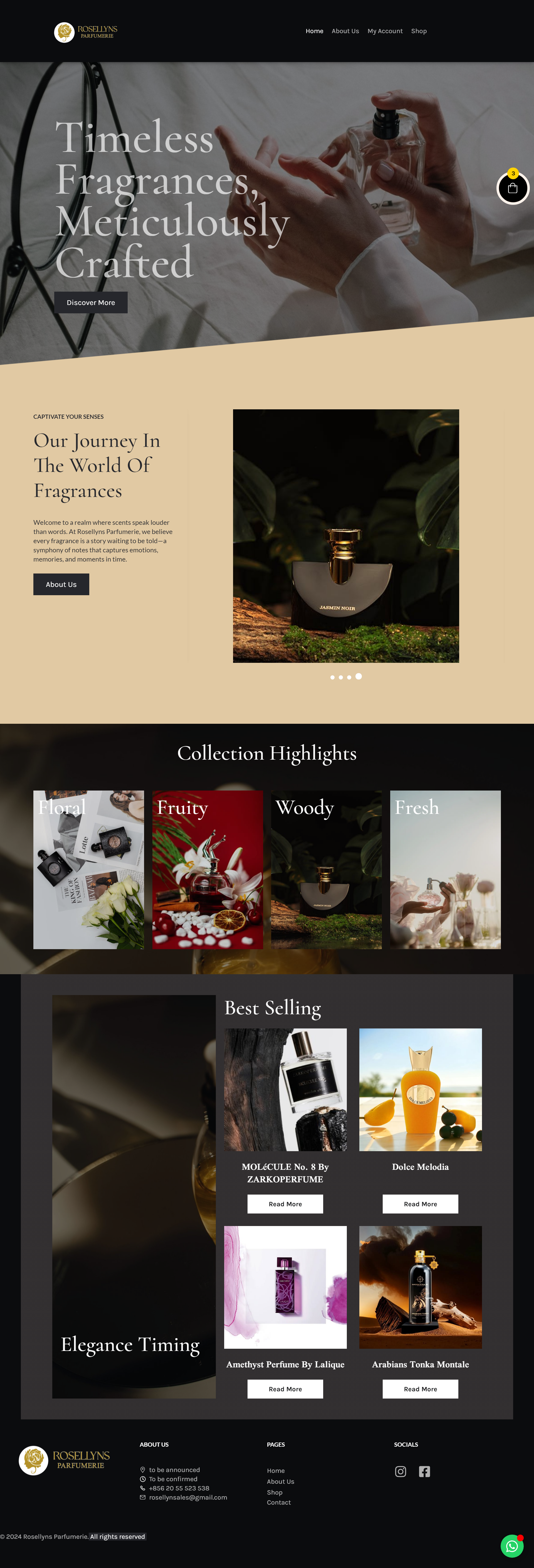 Rosellyns Parfumerie Web design